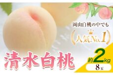 【2026年発送先行予約】清水白桃 8玉 約2kg 内容量 晴れの国おかやま館《2026年7月下旬-8月上旬頃出荷》 白桃 フルーツ 果物 岡山県 矢掛町 桃 モモ もも 送料無料