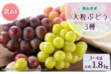 1064.＜先行受付＞訳あり大粒ぶどう3種セット(10月初旬～12月下旬発送予定)【1489000】