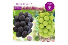 岡山　花笑み農園『ニューピオーネ&シャインマスカット』贈答用　約2kg　PS-2　9月中旬～順次発送【1650732】