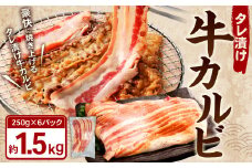 タレ漬け 牛カルビ 1.5kg （250g×6パック） 牛肉 牛 お肉 肉 たれ タレ カルビ 焼き肉 焼肉 小分け 冷凍