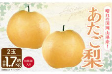 岡山県産 あたご梨 2玉 （約1.7kg） 化粧箱入り 【2025年11月下旬～12月下旬発送予定】 果物 くだもの フルーツ 梨 なし 贈答 ギフト 岡山 大玉