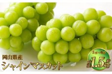 岡山県産 シャインマスカット 晴王 約1.5kg（3房～6房） 【2025年8月下旬～11月下旬迄発送予定】 果物 くだもの フルーツ ぶどう ブドウ 葡萄 マスカット
