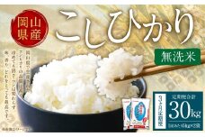 【3ヶ月定期便】 【2025年10月から順次発送】 【令和7年産】 〈無洗米〉 岡山県産 こしひかり 10kg （5kg×2袋） 3回定期便 コシヒカリ お米 米 ご飯 定期便 岡山県 奈義町