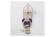 D-97W4 パグ-犬の振り子時計毛糸玉04.YELLOW C-CD-097A