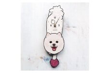 D-100T1 ポメラニアン-犬の振り子時計テニスボール C-CD-100A