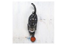 C-007W1 キジトラ(子猫)-猫の振り子時計毛糸玉01.ORANGE C-CC-007A