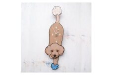 D-117W6 茶プードル-犬の振り子時計毛糸玉06.BLUE C-CD-117A