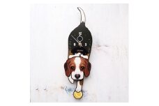 D-149W3 ビーグル-犬の振り子時計＞毛糸玉03.RED C-CD-149A