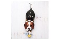 D-149W3 ビーグル-犬の振り子時計＞毛糸玉03.RED C-CD-149A