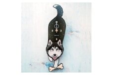 D-154T1 シベリアンハスキー-犬の振り子時計テニスボール C-CD-154A