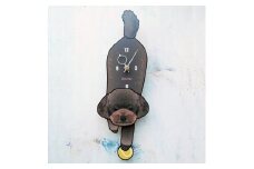 D-163W4 チョコプードル-犬の振り子時計毛糸玉04.YELLOW C-CD-163A