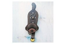 D-163W6 チョコプードル-犬の振り子時計毛糸玉06.BLUE C-CD-163A