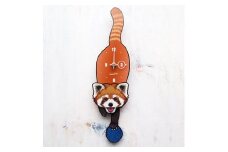 RP-02 レッサーパンダ（口開き）振り子時計花01.ORANGE  C-CE-RP2A