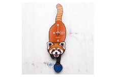 RP-02 レッサーパンダ（口開き）振り子時計花01.ORANGE  C-CE-RP2A