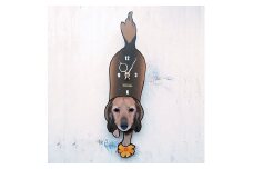 D-81W4 ミニチュアダックス(ロング)-犬の振り子時計毛糸玉04.YELLOW C-CD-081A