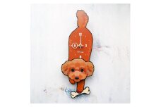 D-139F1 プードル(レッド)-犬の振り子時計花01.ORANGE C-CD-139A