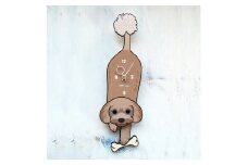 D-11B1 トイプードル ブラウン-犬の振り子時計 骨C-CD-011A