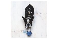 D-056M1 フレンチブル(白黒)-犬の振り子時計  ネズミ C-CD-006A