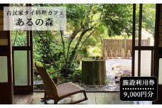 古民家タイ料理カフェ Aru no mori 施設利用券　9000円分 V-zz-A18A