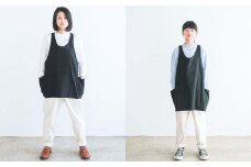 ショートエプロン_チャコール S-UW-A21A