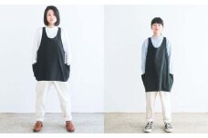 ショートエプロン_チャコール S-UW-A21A