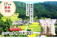 【3回定期便】白米 10kg 令和7年産 コシヒカリ 岡山 「おおがや米」生産組合 G-ag-BEEA