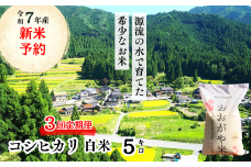 【3回定期便】白米 5kg 令和7年産 コシヒカリ 岡山 「おおがや米」生産組合 G-af-BEEA