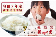 《令和7年産新米受付開始》【6回定期便】白米 5kg 令和7年産 コシヒカリ 岡山 あわくら源流米K-K-af-CEFA
