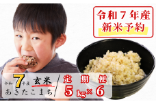 《令和7年産新米予約・10月ごろよりお届け開始》【6回定期便】玄米 5kg 令和7年産 あきたこまち 岡山 あわくら源流米 K-bb-CEEA