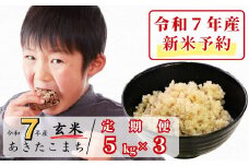 《令和7年産新米予約・10月ごろよりお届け開始》【3回定期便】玄米 5kg 令和7年産 あきたこまち 岡山 あわくら源流米 K-bb-BEEA