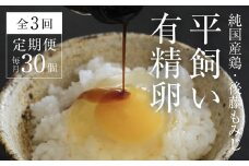 【全3回定期便】平飼い有精卵 30個《西粟倉村》【株式会社点々】t-SS-BnDA