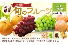 【4回定期便】 フルーツ 2026年 先行予約 4回お届け便！ 環山堂セレクト 晴れの国 おかやま より 果物 を旬な時期に4回に分けてお届け！ 岡山県産 桃 もも 葡萄 ぶどう 梨 なし 果物 【2026年7月上旬～12月下旬 発送予定】