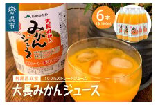 大長みかんジュース ストレート100% 1000ml×6本 蜜柑 温州みかんジュース ストレート果汁 混じりっけなし 広島県 呉市
