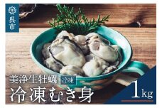中野水産 美浄生牡蠣 冷凍むき身 1kg (解凍後 約850g）カキ かきむき身 殻むき不要 便利 簡単解凍 アレンジいろいろ カキフライにも 産地直送 送料無料 国産 瀬戸内 広島県 呉市