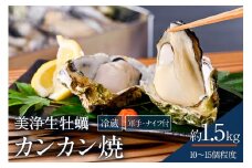 【先行受付】【2025年12月上旬より発送】中野水産 美浄生牡蠣 冷蔵 カンカン焼 軍手、牡蠣ナイフ付 約1.5kg (10～15個程度) ku007-005-25