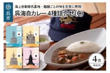 呉海自カレー レトルトカレー 4種詰合せ（C） けんりゅう 他 セット カレー レトルト 甘口 中辛 辛口 簡単調理 常温保存 送料無料 広島県 呉市