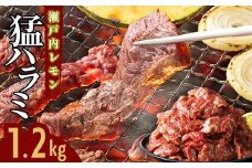 【瀬戸内レモン塩だれ】牛ハラミ 1.2kg (300g×4パック) 尾野精肉店の牛ハラミ【肉 訳あり 小分け 真空パック 冷凍 牛肉 ハラミ 味付き 焼肉 BBQ 広島県 竹原市】※離島への配送不可