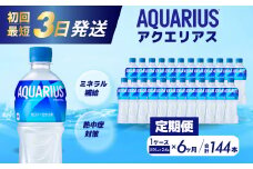 【6か月定期便】アクエリアス PET 500ml×24本(1ケース) 最短3日で発送 スポーツドリンク スポーツ飲料 清涼飲料水 水分補給 ペットボトル 箱買い まとめ買い 014018