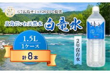 Ｇ７広島サミット2023で提供 広島だいわ天然水 白竜水 1.5L×8本 水 飲料水 天然水 田治米鉱泉所 ミネラル 軟水 ペットボトル 備蓄 災害用 防災 家庭備蓄 035007
