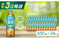 やかんの麦茶 from 爽健美茶 PET 650ml×24本(1ケース) 最短3日で発送 ペットボトル お茶 むぎ茶 飲料 カフェインゼロ 箱買い まとめ買い 防災 備蓄 014005