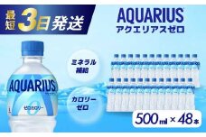 アクエリアスゼロ PET 500ml×48本(24本×2ケース) 最短3日で発送 スポーツドリンク スポーツ飲料 清涼飲料水 水分補給 カロリーゼロ ペットボトル 箱買い まとめ買い 備蓄 災害用 014021
