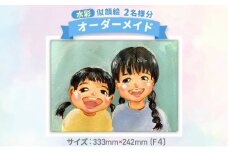 【風のアトリエ】《水彩》似顔絵 2名様分（手描き・キャンバス） 絵画 インテリア 記念 200010
