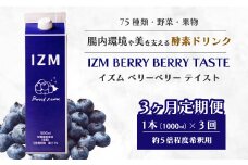【IZM酵素ドリンク】《3か月定期便》IZM BERRY BERRY TASTE 健康 便秘 お通じ ベリー ブルーベリー 美容 ダイエット ファスティング 置き換え インナーケア イズム 199010
