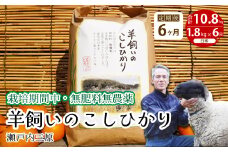 【6か月定期便】《栽培期間中・無肥料無農薬》瀬戸内三原 羊飼いのこしひかり 白米 1.8kg×6回 2025年9月上旬発送予定 瀬戸内ビオファーム お米 こめ ご飯 002018