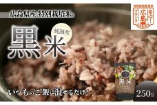 【安心！広島ブランド】広島県産 特別栽培 黒米 250g×１パック 国産 漆黒のサプリ 美容 健康 サプリメント 食物繊維 ミネラル ご飯 ごはん 227001