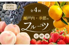 【年4回定期便】瀬戸内の恵みがいっぱい！人気の厳選フルーツ定期便 いちご  桃 ぶどう みかん 広島県三原市 イチゴ もも ブドウ 柑橘 T06