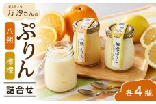 万汐（まんちょう）さんの　八朔・檸檬ぷりん詰合せ【広島県尾道市 広島県 尾道市 広島 尾道 ふるさと 納税 支援 プリン レモン れもん はっさく スイーツ デザート 食品 食べ物 お取り寄せスイーツ ご当地スイーツ お取り寄せ 取り寄せ 名産 特産】