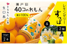 ＜尾道市瀬戸田町産＞４０コのれもん２本とレモンゼリーすっぱ２コ【レモン 広島県 広島 尾道 瀬戸田 ゼリー 柑橘】