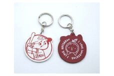 カープ×はっさくんコラボキーリング　 赤・白各1個【革工房いんのしま カープ はっさくん 牛革 キーリング】