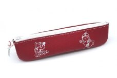 カープ×はっさくんコラボファスナーペンケース 赤【革工房いんのしま 牛革 カープ はっさくん ペンケース】